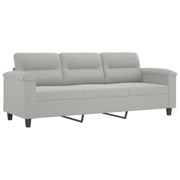 vidaXL 3-personers sofa 180 cm mikrofiberstof lysegrå