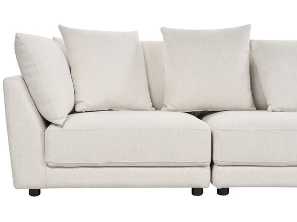 3-seters sofa Off-white Stoff Fotskammel Ekstra pynteputer Tidløst design Stue