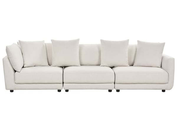 3-seters sofa Off-white Stoff Fotskammel Ekstra pynteputer Tidløst design Stue
