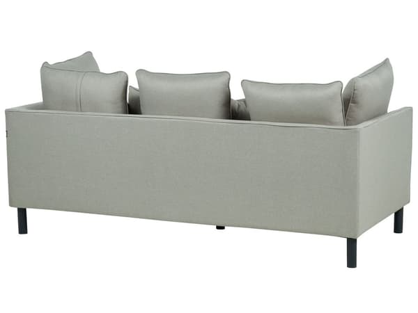 Sofa Grå Polyester 3-seter Polstret Metallben Puter Vintage design Stue