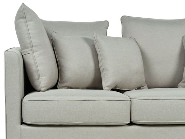 Sofa Grå Polyester 3-seter Polstret Metallben Puter Vintage design Stue
