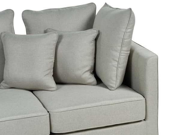 Sofa Grå Polyester 3-seter Polstret Metallben Puter Vintage design Stue