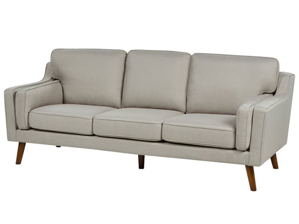 3-seters sofa Beige Stoff Ben Eiketre Doble Armlener Tykt polstrede puter Klassisk design Stue