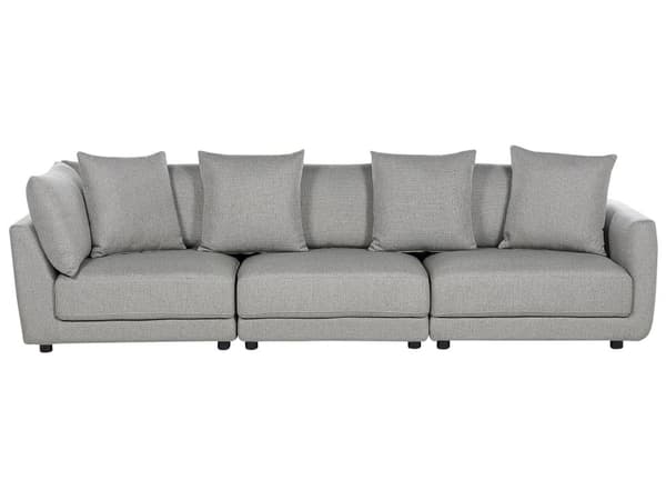 3-seters sofa Lysegrå Stoff Fotskammel Ekstra pynteputer Tidløst design Stue
