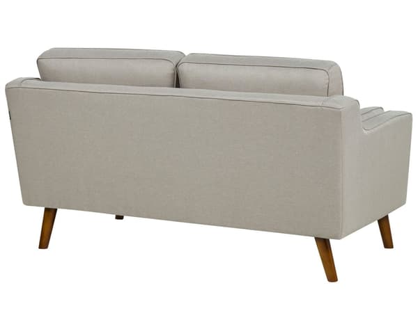 2-seters sofa Beige Stoff Ben Eiketre Doble Armlener Tykt polstrede puter Klassisk design Stue