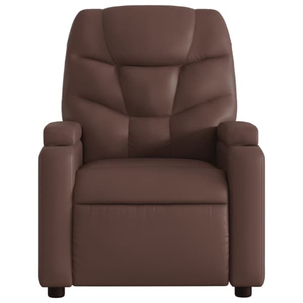 vidaXL Massagefåtölj med uppresningshjälp brun konstläder