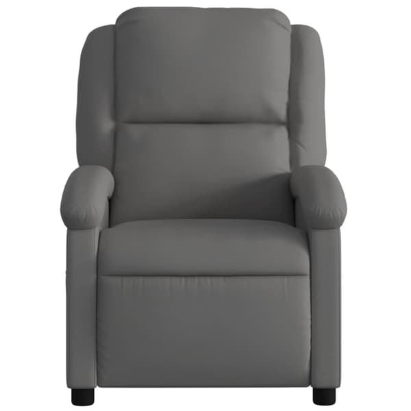 vidaXL Elektrisk reclinerfåtölj grå äkta läder