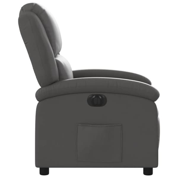 vidaXL Elektrisk reclinerfåtölj grå äkta läder