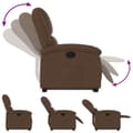 Miniatyrbild 5 av 11: vidaXL Reclinerfåtölj med uppresningshjälp brun tyg