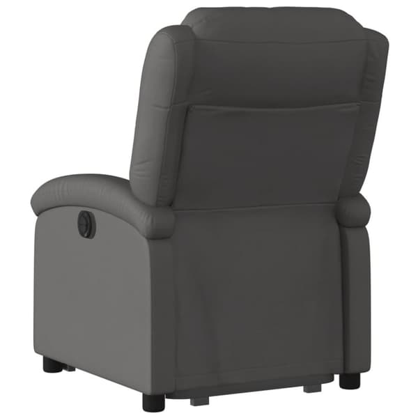 vidaXL Reclinerfåtölj med uppresningshjälp grå äkta läder