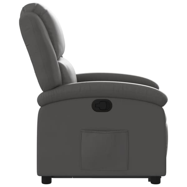 vidaXL Reclinerfåtölj med uppresningshjälp grå äkta läder