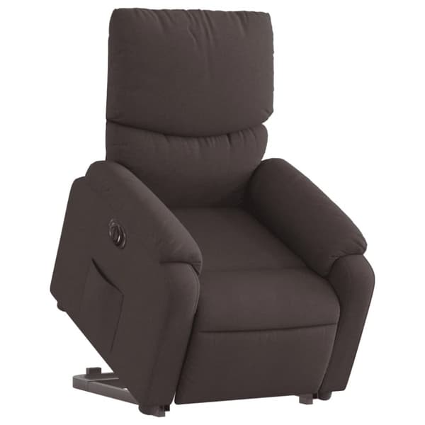 vidaXL Elektrisk reclinerfåtölj med uppresningshjälp brun tyg