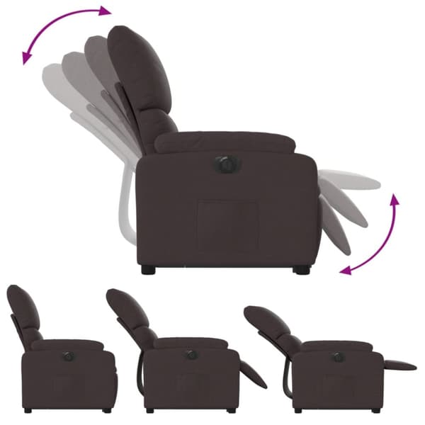 vidaXL Elektrisk reclinerfåtölj med uppresningshjälp brun tyg