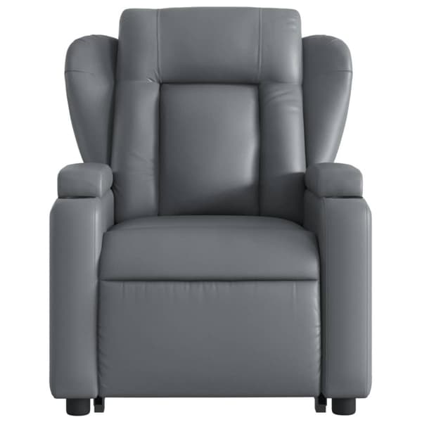 vidaXL Reclinerfåtölj med uppresningshjälp grå konstläder