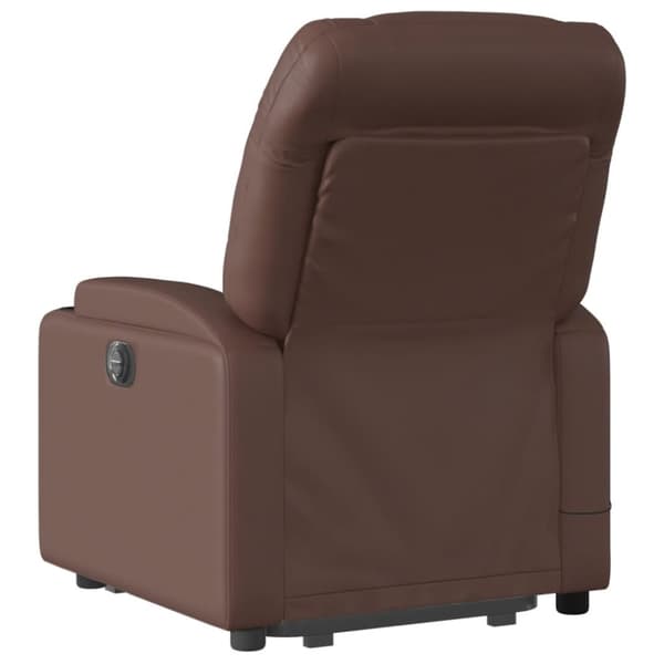 vidaXL Massagefåtölj med uppresningshjälp brun konstläder