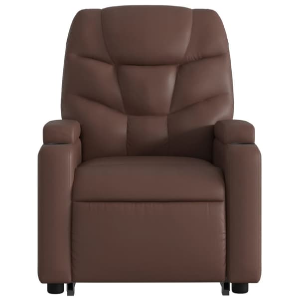 vidaXL Massagefåtölj med uppresningshjälp brun konstläder