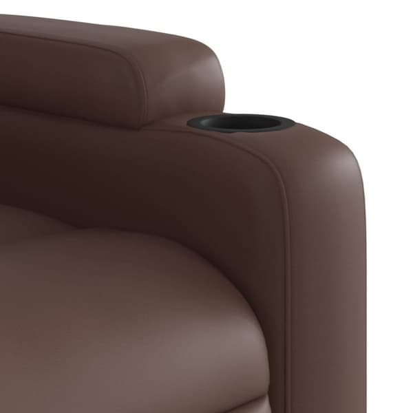 vidaXL Massagefåtölj med uppresningshjälp brun konstläder