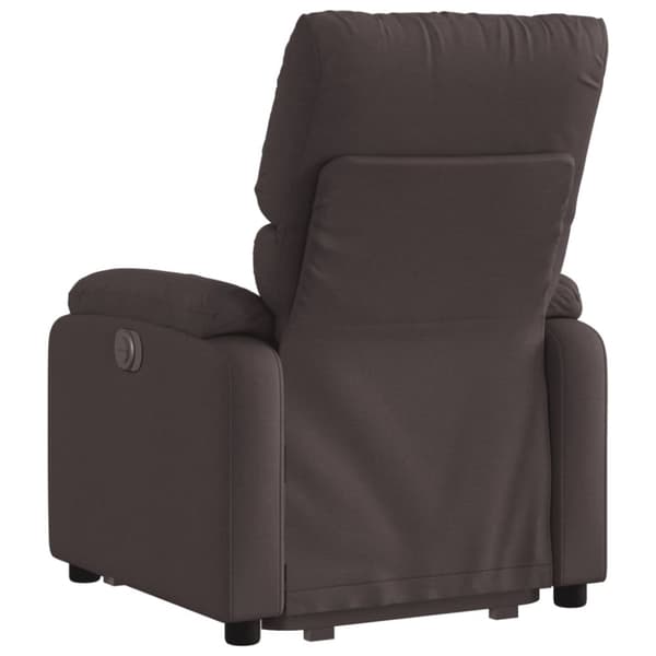 vidaXL Reclinerfåtölj med uppresningshjälp mörkbrun tyg