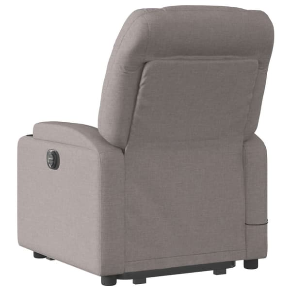 vidaXL Elektrisk massagefåtölj med uppresningshjälp taupe tyg