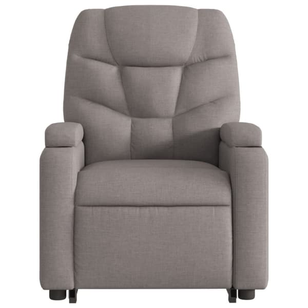 vidaXL Elektrisk massagefåtölj med uppresningshjälp taupe tyg