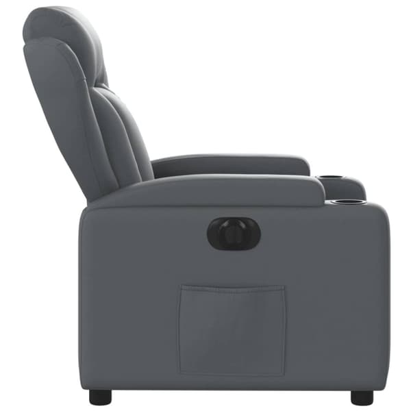 vidaXL Elektrisk reclinerfåtölj grå konstläder