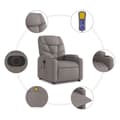 Miniatyrbild 6 av 11: vidaXL Elektrisk massagefåtölj taupe tyg