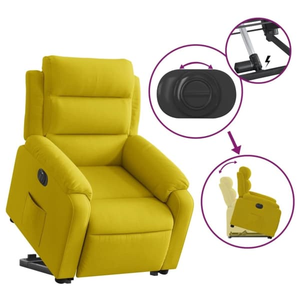 vidaXL løftestol velour gul