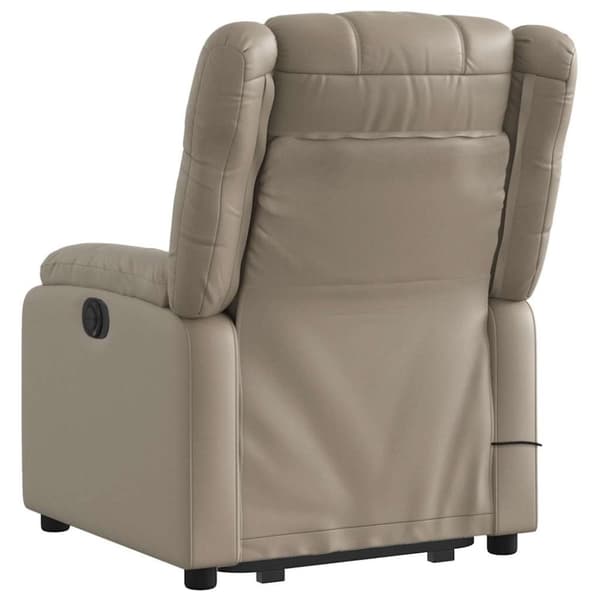vidaXL Massagefåtölj med uppresningshjälp cappuccino konstläder