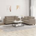 Miniatyrbillede 1 af 8: vidaXL sofasæt 2 dele med puder mikrofiberstof gråbrun