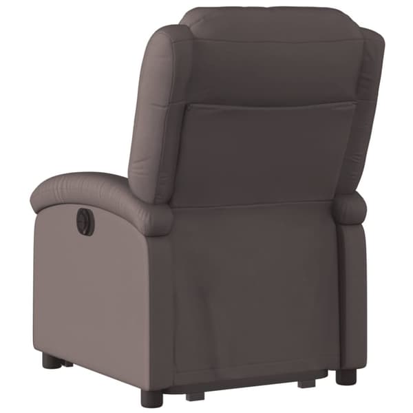 vidaXL Reclinerfåtölj med uppresningshjälp mörkbrun äkta läder