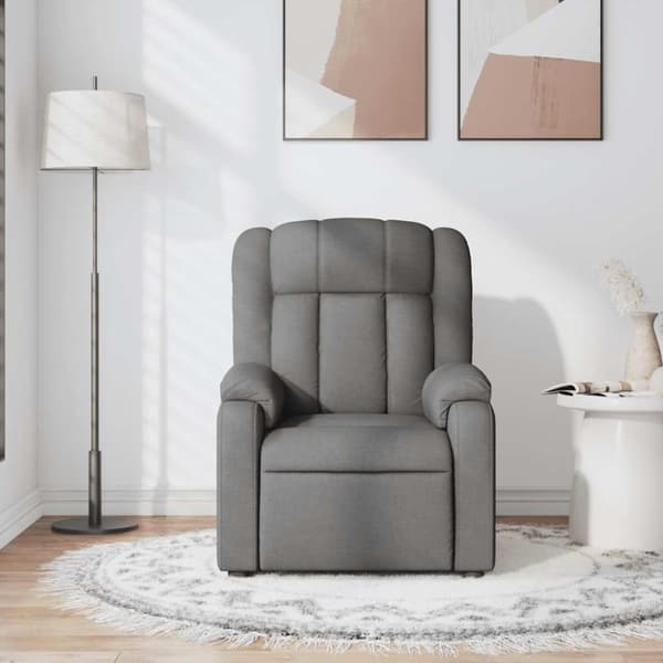 vidaXL Massagefåtölj mörkgrå tyg