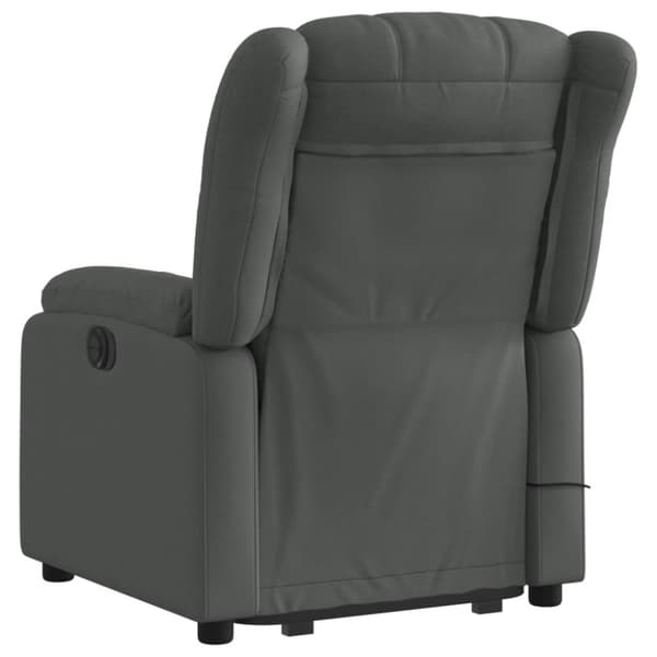 vidaXL Massagefåtölj med uppresningshjälp mörkgrå tyg