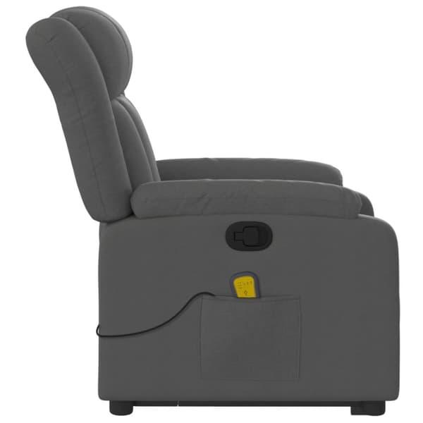 vidaXL Massagefåtölj med uppresningshjälp mörkgrå tyg