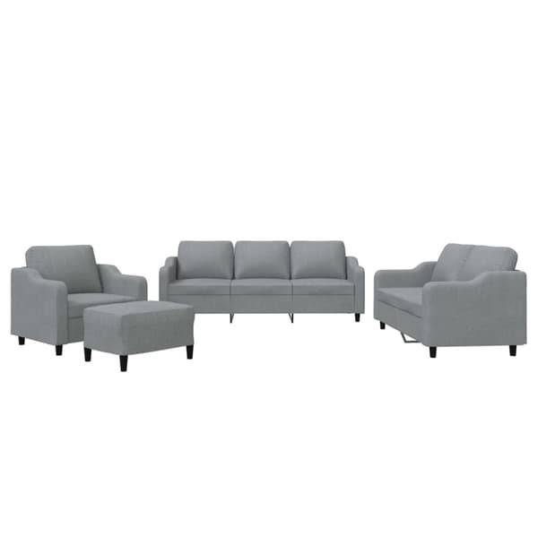 vidaXL sofasæt 4 dele med hynder stof lysegrå