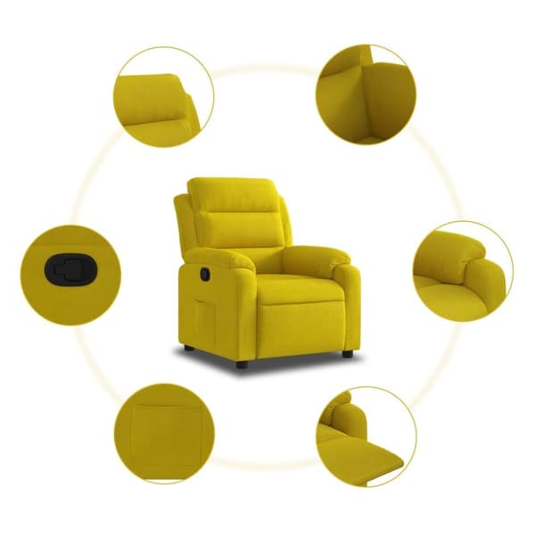 vidaXL Reclinerfåtölj gul sammet