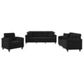 Miniatyrbillede 2 af 9: vidaXL sofasæt 3 dele med puder mikrofiberstof sort