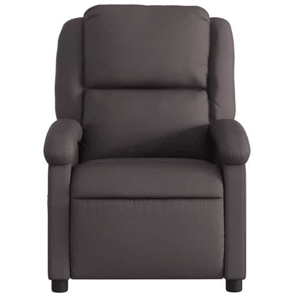 vidaXL Elektronisk reclinerfåtölj mörkbrun äkta läder