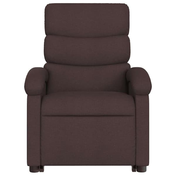 vidaXL Massagefåtölj med uppresningshjälp mörkbrun tyg
