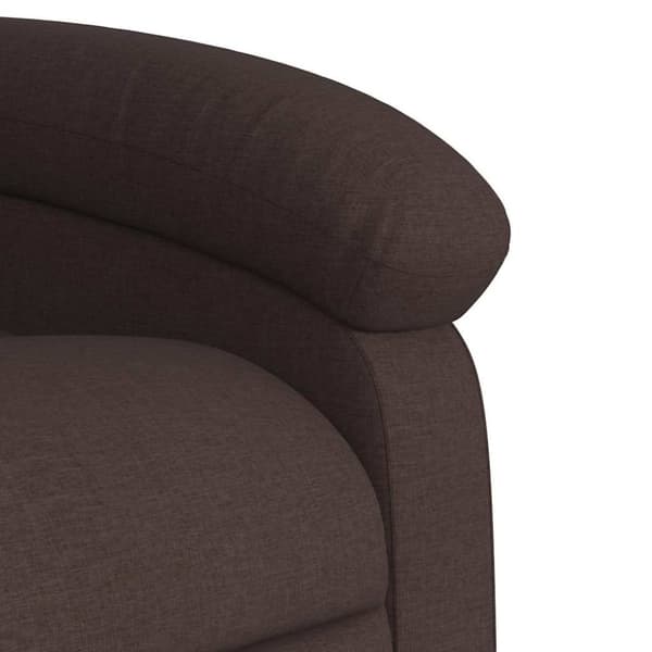 vidaXL Massagefåtölj med uppresningshjälp mörkbrun tyg
