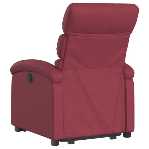 vidaXL Reclinerfåtölj med uppresningshjälp vinröd tyg