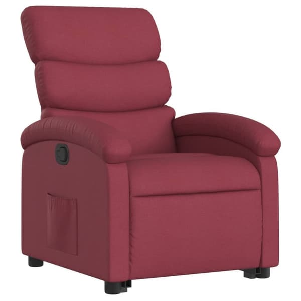 vidaXL Reclinerfåtölj med uppresningshjälp vinröd tyg