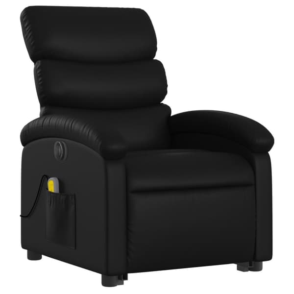 vidaXL Massagefåtölj med uppresningshjälp svart konstläder
