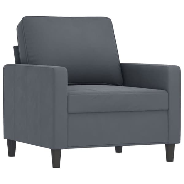 vidaXL sofasæt 4 dele med puder velour mørkegrå