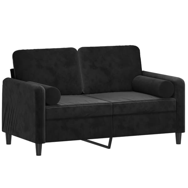 vidaXL 2-sitssoffa med prydnadskuddar svart 120 cm sammet