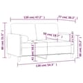 Miniatyrbillede 7 af 8: vidaXL 2-personers sofa med pyntepuder 120 cm velour sort
