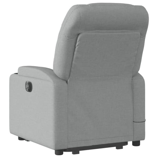 vidaXL Elektrisk massagefåtölj med uppresningshjälp ljusgrå tyg
