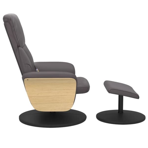 vidaXL Massagefåtölj med fotpall grå konstläder