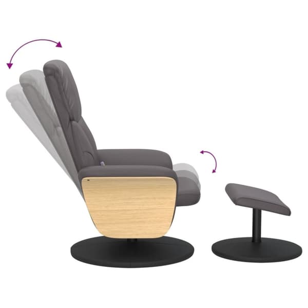 vidaXL Massagefåtölj med fotpall grå konstläder