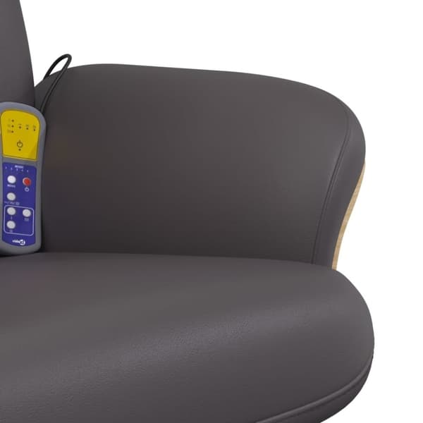 vidaXL Massagefåtölj med fotpall grå konstläder