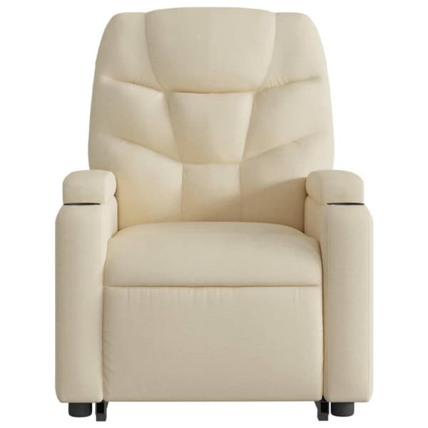 vidaXL Reclinerfåtölj med uppresningshjälp gräddvit tyg